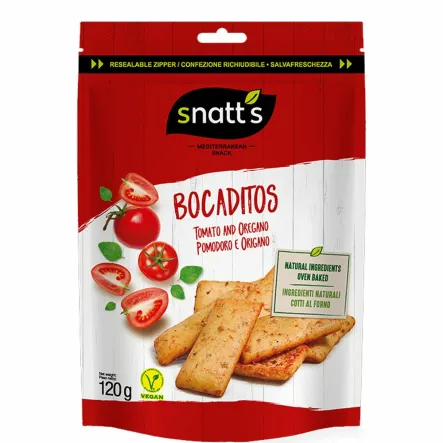 Chrupki Chlebowe z Pomidorami i Oregano 80 g - Snatts