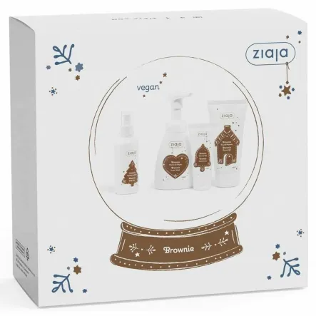 Zestaw Kosmetyków BROWNIE (Żel Pod Prysznic 160 ml+ Pianka do Mycia 250 ml+ Mgiełka do Ciała 100ml+ Krem do Rąk 50 ml) - Ziaja