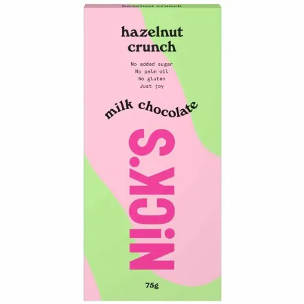 Czekolada Mleczna z Orzechami Laskowymi Hazelnut Crunch 75 g - Nicks (data: 25.09.2026)