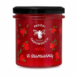 Miód Nektarowy Wielokwiatowy z Żurawiną 430 g Pasieki Sadowskich