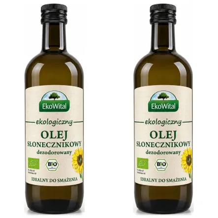 2 x Olej Słonecznikowy do Smażenia BIO 1 l - EkoWital