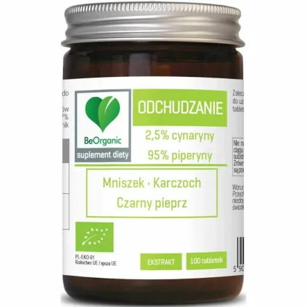 ODCHUDZANIE Bio (Mniszek+Karczoch+Pieprz Czarny) 100 Tabletek - BeOrganic