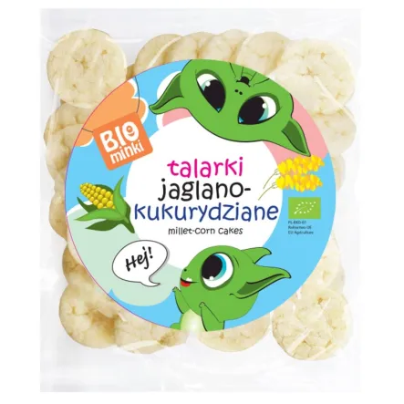 Talarki Jaglane - Kukurydziane Bio 55 g  Biominki Chrupki Krążki Wafle