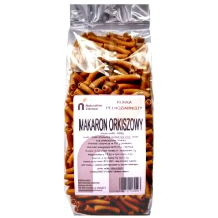 Makaron Orkiszowy Pełnoziarnisty Rurka 400 g - Naturalnie Zdrowe