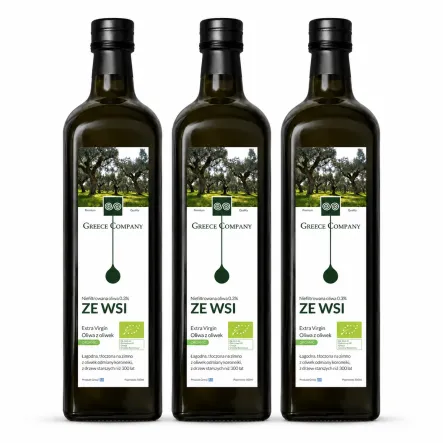 3 x Oliwa z Oliwek Extra Virgin Ze Wsi Niefiltrowana Bio 500 ml - Greece Company