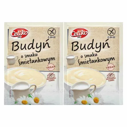 2 x Budyń o Smaku Śmietankowym Bez Dodatku Cukru Bezglutenowy 40 g - Celiko