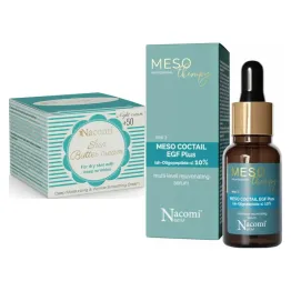 Krem Shea +50 na Noc 50 ml - Nacomi + Odmładzający Koktajl do Twarzy z EGF Plus 15 ml - Nacomi Meso Therapy