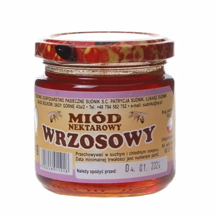 Miód Wrzosowy 250 g - Pasieka Sudnik