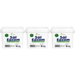 Zestaw 3 x Sól Epsom (Siarczan Magnezu)- Sól Gorzka Wiadro 5 kg - VitaFarm