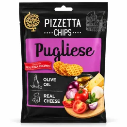 Chrupiące Chipsy Pizzetta Pugliese z Serem i Oliwą z Oliwek 70 g - Snacks of the World
