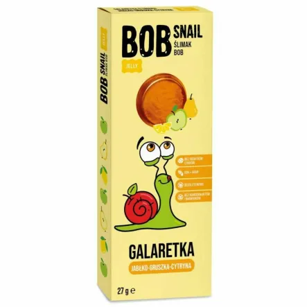 Galaretka Jabłko - Gruszka - Cytryna Bez Dodatku Cukru 27 g - Bob Snail