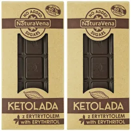 Zestaw 2 x KETOLADA Czekolada Gorzka 60% z Erytrytolem 100 g - NaturAvena