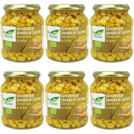 6 x Kukurydza Słodka w Zalewie Bio 340 g (230 g) - Bio Planet