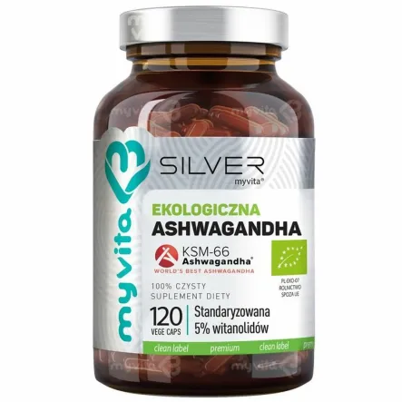 Silver Pure Ashwagandha BIO KSM-66 120 Kapsułek Vege - MyVita
