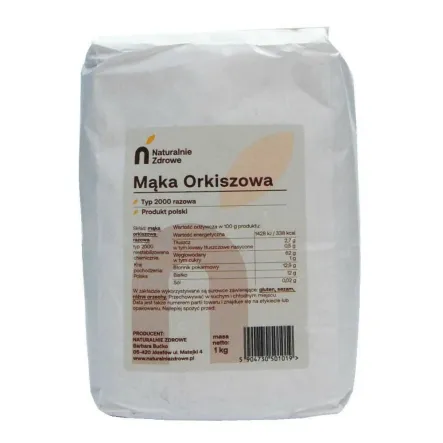 Mąka Orkiszowa Razowa Typ 2000 1 kg - Naturalnie Zdrowe