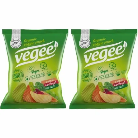 2 x Chipsy Warzywne Bezglutenowe 25 g Vegee Bio - McLLOYD'S