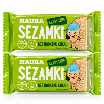 2 x Sezamki Klasyczne Bez Dodatku Cukru 27 g - Naura