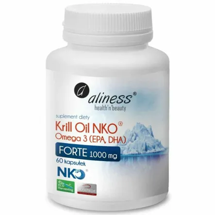 Krill Oil NKO Omega 3 FORTE 1000 mg 60 Kapsułek - Aliness