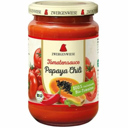 Sos Pomidorowy Papaya - Chili Pikantny Bezglutenowy Bio 350 g - Zwergenwiese