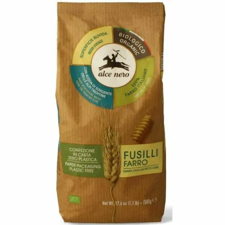 Makaron z Płaskurki Fusilli Bio 500 g - Alce Nero