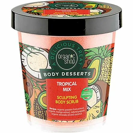 Peeling do Ciała Modelujący Tropikalny Mix 450 ml - Organic Shop