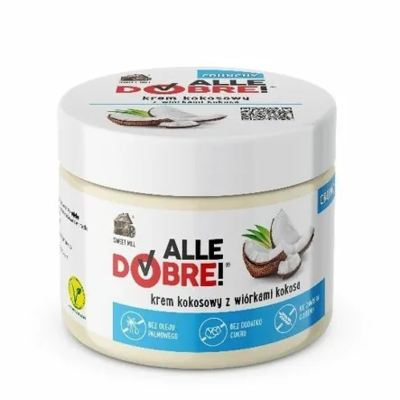 Alle Dobre Krem Kokosowy z Wiórkami Kokosa Crunchy 250 g - Sweet Mill 