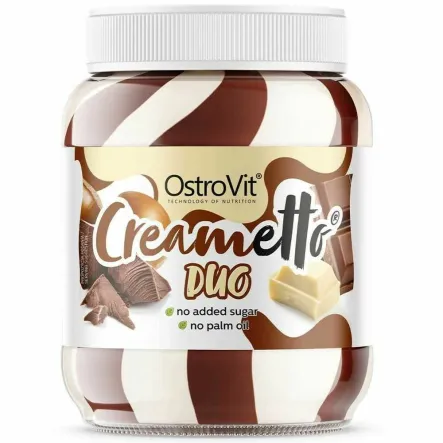 Krem Kakaowo-Orzechowo-Mleczny Bez Dodatku Cukru Creametto Duo 350 g - OstroVit