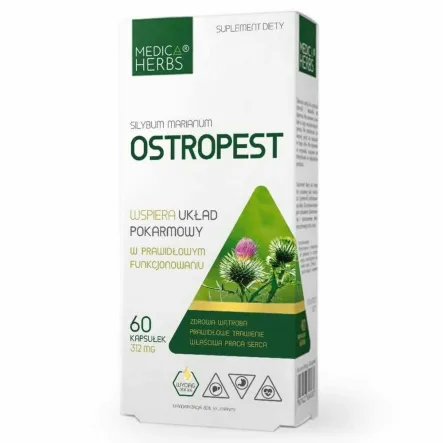 Ostropest Plamisty (Silybum Marianum) 60 Kapsułek - Medica Herbs