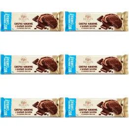 6 x Ciastka Kakaowe z Kremem Brownie w Czekoladzie Deserowej Bez Dodatku Cukru 96 g - Bergen
