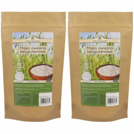 Zestaw 2 x Mąka Owsiana Bezglutenowa Pełnoziarnista 500 g - Simpatiko