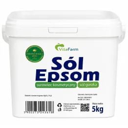 Sól Epsom (Siarczan Magnezu)- Sól Gorzka Wiadro 5 kg - VitaFarm