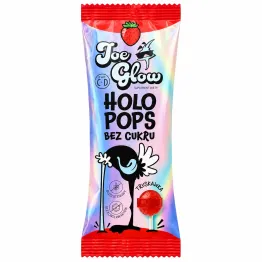 Lizak o Smaku Truskawkowym z Witaminą D i C Bez Cukru Bezglutenowy 8 g - Holo Pops