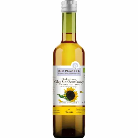 Olej Słonecznikowy Tłoczony na Zimno Bio 500 ml - Bio Planete 