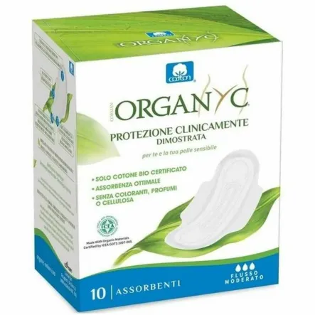 Podpaski ze Skrzydełkami na Dzień Bez Chloru 10 Sztuk - ORGANYC
