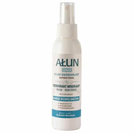 Naturalny Dezodorant Mineralny Ałunowy z Pantenolem Antybakteryjny Spray 100 ml - Beaute Marrakech