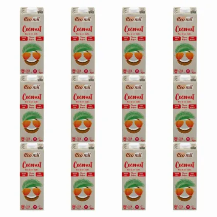 12 x Napój Kokosowy Classic Bez Dodatku Cukru  BIO 1 l - Ecomil