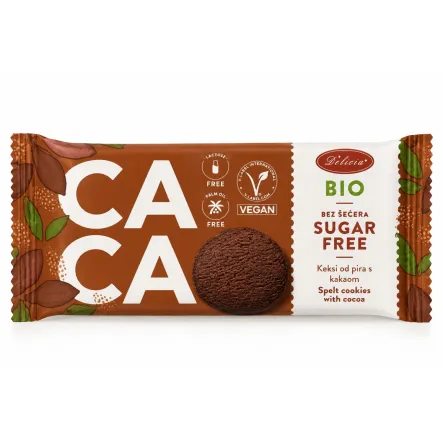 Ciastka Orkiszowe z Kakao Bez Dodatku Cukru BIO 34 g - Delicia