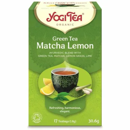 Herbata Zielona z Cytryną i Matchą Bio 30,6 g (17x 1,8 g) - Yogi Tea