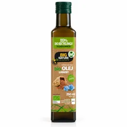 Olej Lniany Tłoczony na Zimno Bio 250 ml - Big Nature