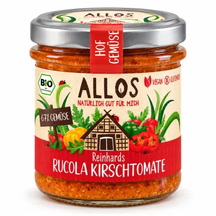 Pasta Warzywna z Pomidorami Cherry i Rukolą Bezglutenowa Bio 135 g - Allos