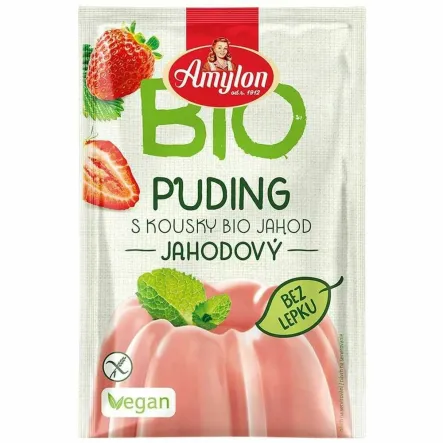 Budyń Truskawkowy Bezglutenowy Bio 40 g - Amylon