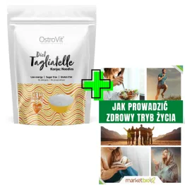 Makaron Konjac Diet Tagliatelle Konjac Noodles Keto Friendly 400 g (250 g) - OstroVit  + ePoradnik: Jak Prowadzić Zdrowy Tryb Życia