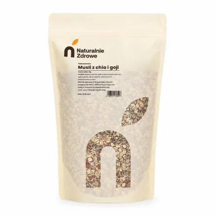 Musli Pełnoziarniste z Chia i Goji 1 kg - Naturalnie Zdrowe