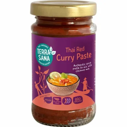 Pasta Tajska Czerwone Curry Bezglutenowa Bio 120 g - Terrasana