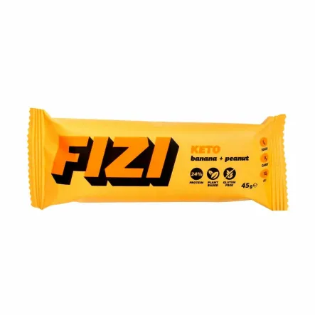KETO Baton Proteinowy Bezglutenowy Banan+ Orzech Ziemny 45 g - FIZI