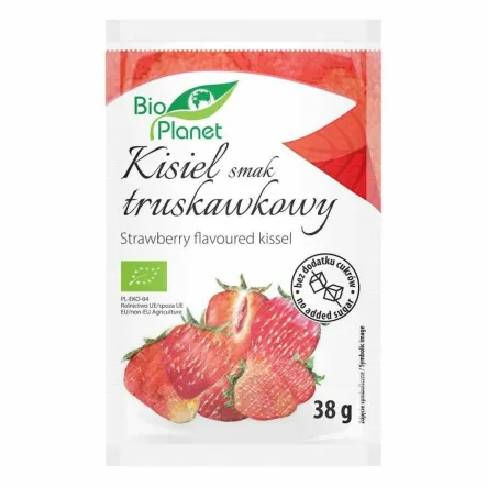 Kisiel o Smaku Truskawkowym z Liofilizowanymi Truskawkami Bez Dodatku Cukru Bio 38 g - Bio Planet