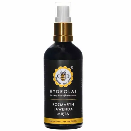 Hydrolat do Cery Tłustej i Mieszanej (Rozmaryn, Lawenda, Mięta) 100 ml - Miodowa Mydlarnia