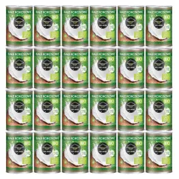 24 x Białe Kokosowe Mleczko BIO 17-19%Tłuszczu 400 ml - Mr. Ming -  Bez zbędnych dodatków!