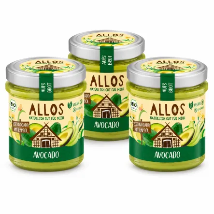 3 x Pasta Kremowa z Awokado Bezglutenowa Bio 140 g - Allos
