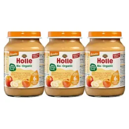 3 x Deser Dla Niemowląt Jabłko Banan Morela Bio Demeter 190 g - Holle